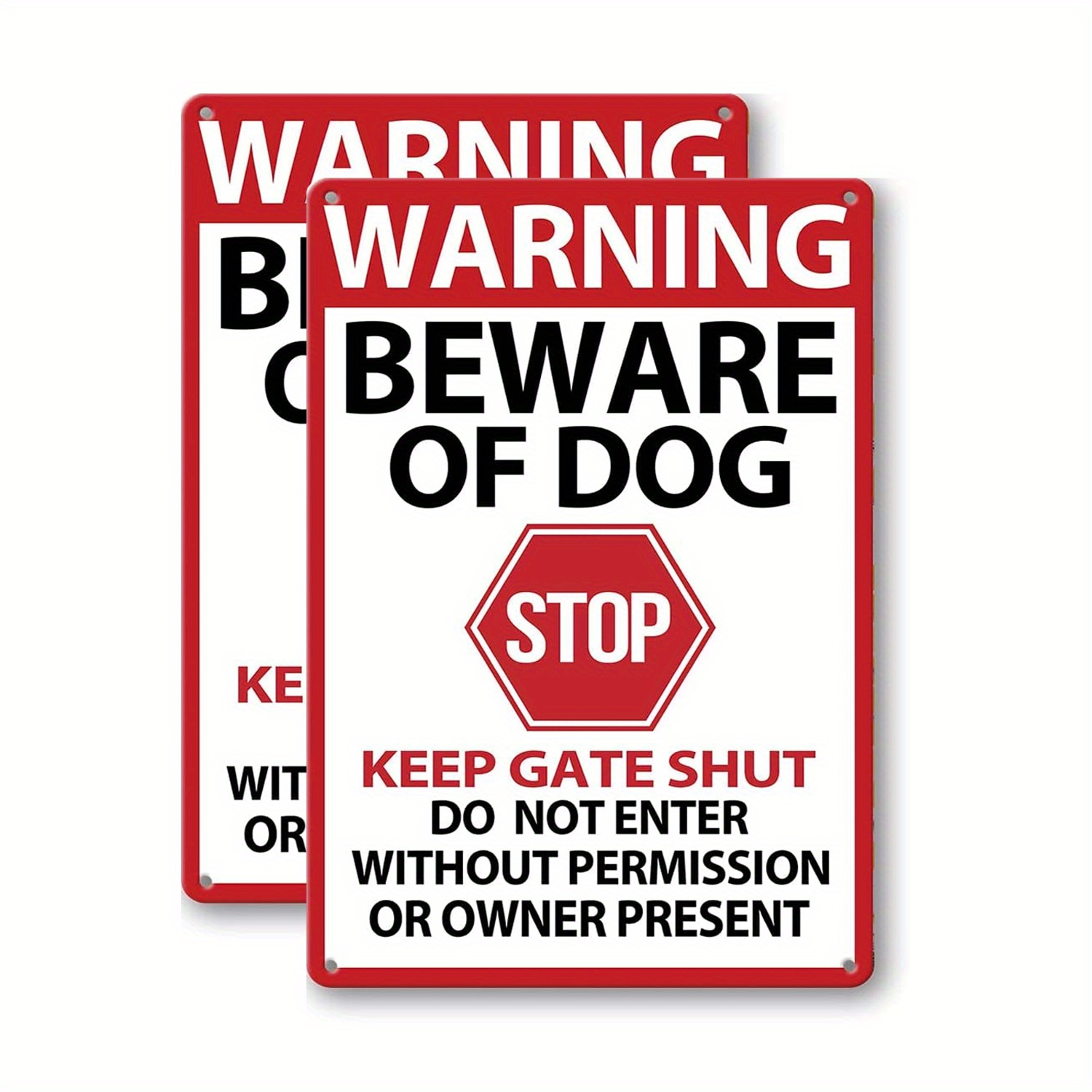 

2 Pcs Beware Of Dog Signs For Fence, 10x7inch Warning Tin Sign Beware Of Dog, Do Not Enter, Home Kitchen Farm Garden Garage Wall Decor