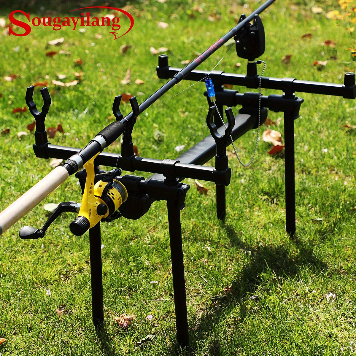 

Sougayilang Foldable Fishing Rod Stand: 3 U-shaped Ground Stands, Multi-purpose, Suitable For Valentine's Day, Thanksgiving, Christmas, Halloween, New Year, And More - Made Of Stainless Steel
