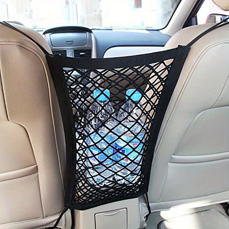 TEMU Adjustable Dog Car Barrier With Safety Mesh & Stretchable Storage Bag - Fits Most Vehicles, Keeps Pets Safe & Organized