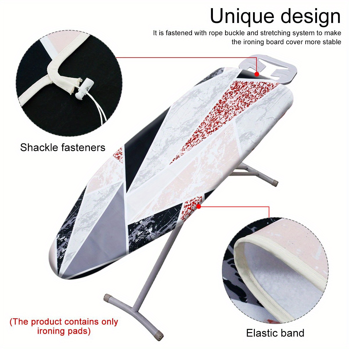   cotton ironing board cover 55x20 inch   resistant adjustable elasticized edges   use details 1