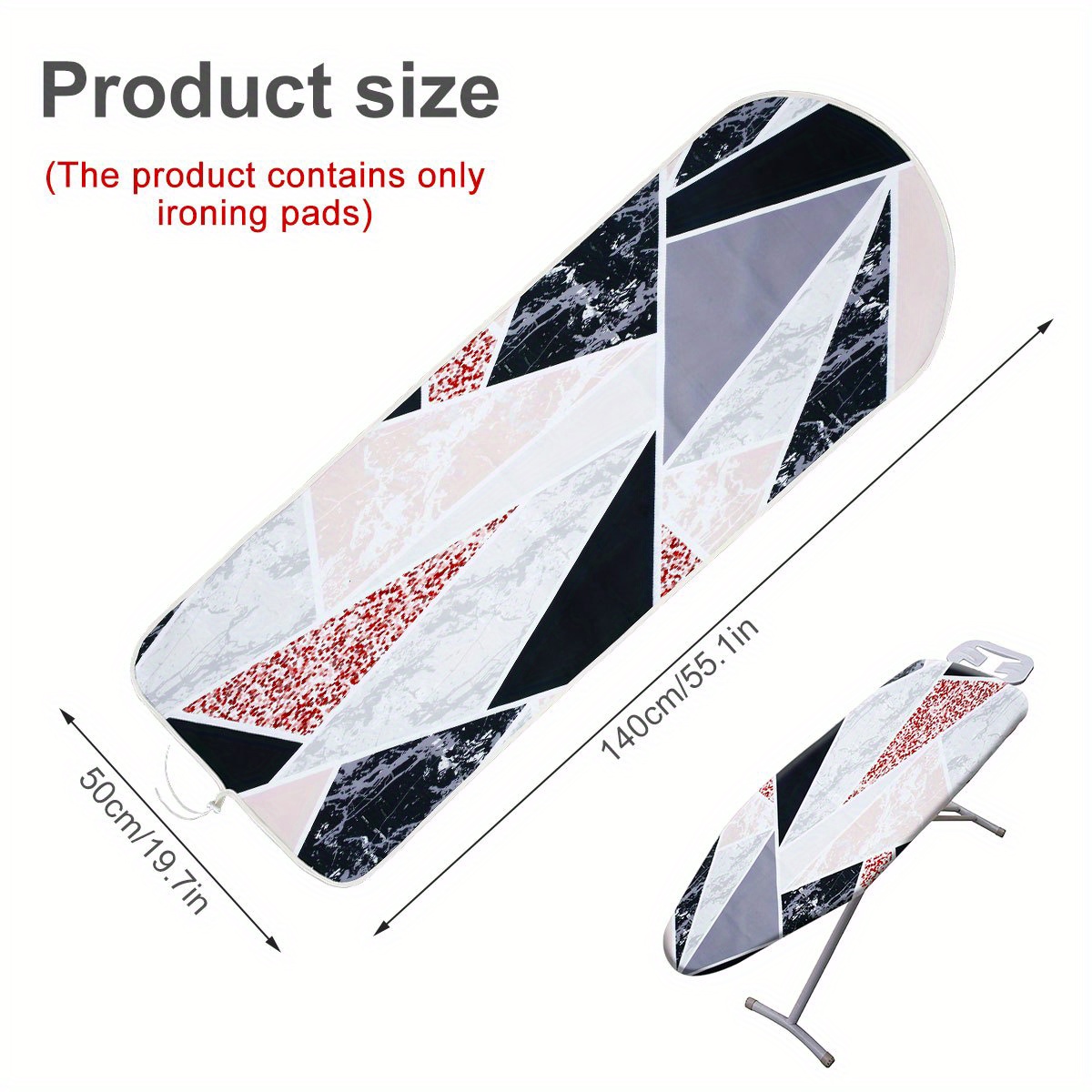   cotton ironing board cover 55x20 inch   resistant adjustable elasticized edges   use details 4