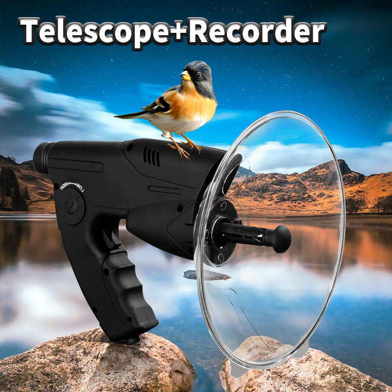 

Outdoor Bird Sound Amplifier With Parabolic Dish, 8x Optical Zoom, Audio Recording & Playback, Frequency Control, For Wildlife Observation - Suitable For Ages 14+