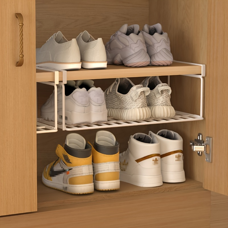 

-saving Shoe Rack - Metal Layered Organizer For Closet, & Dorm