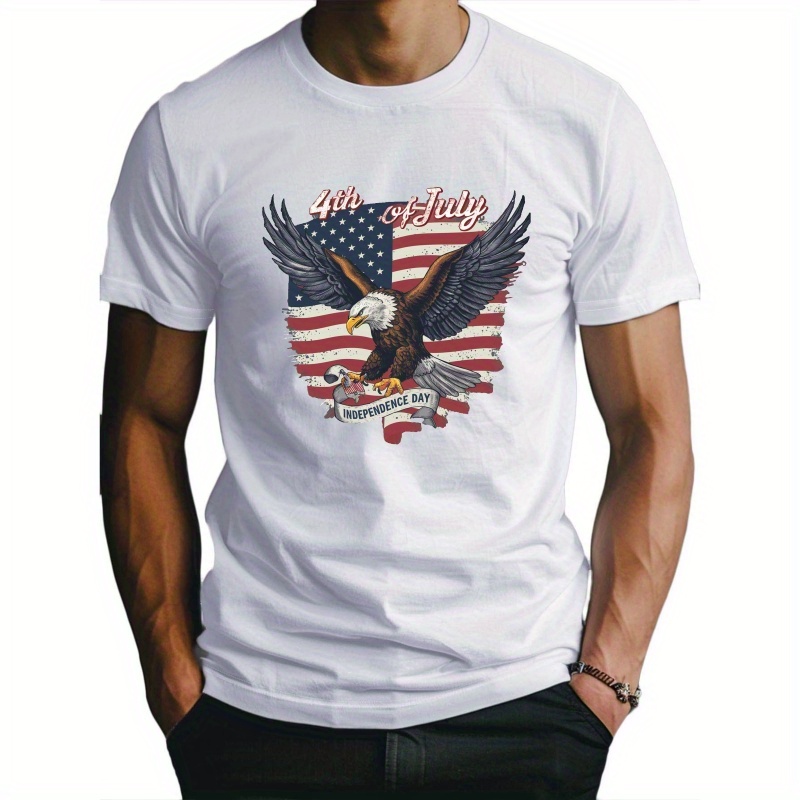 

Retro Independence Day Eagle Fitted Men's T-shirt, Sweat-wicking And Freedom Of Movement