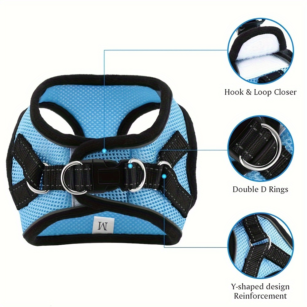 

Dog Harness And Leash No Pull Reflective And Breathable Pet Harness Adjustable Soft Padded Vest Harness For Small Medium Dogs