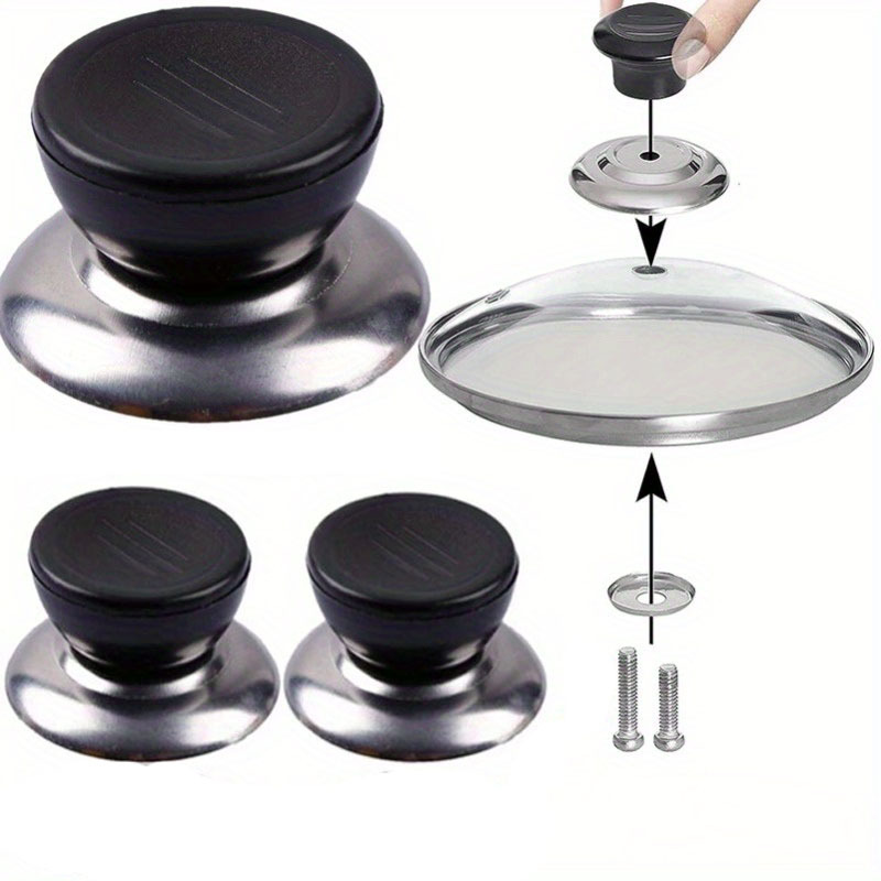 

1/2/3pcs Universal Kitchen Pot Lid - Stainless Steel & Plastic, 6-10mm Holes, & Silvery, In Of 1/2/3/4 Screwdriver Included