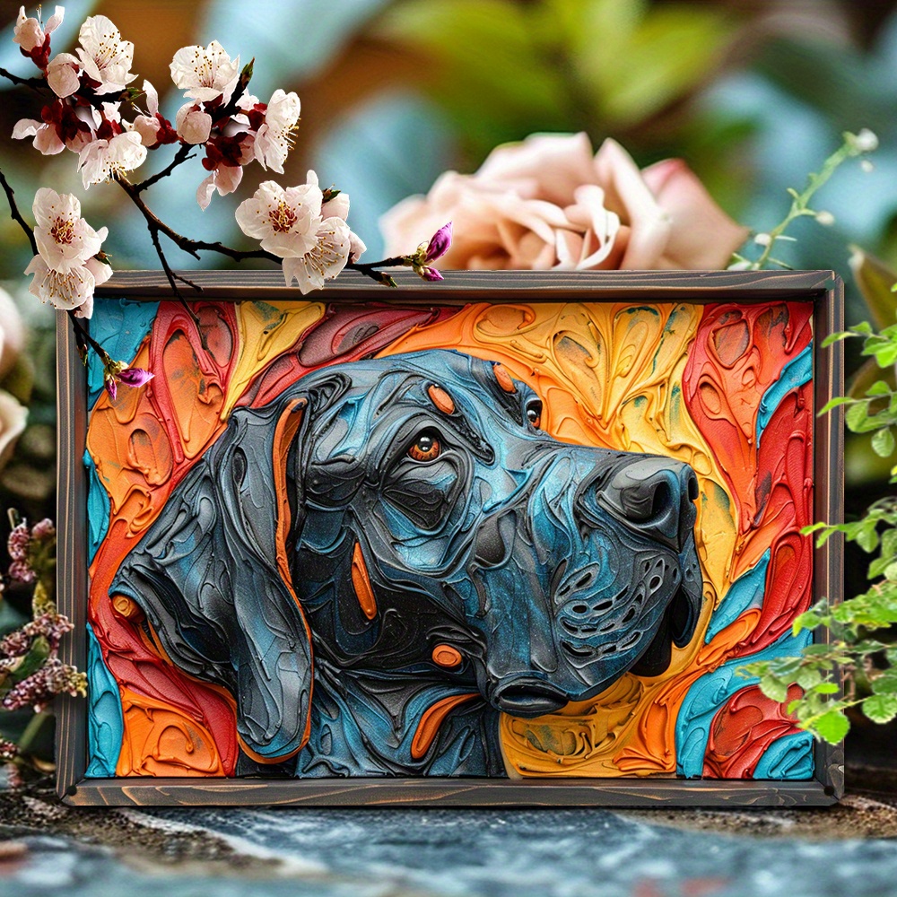 

Great Dane Aluminum Wall Art - 1pc 8x12 Inch Vibrant Color Metal Tin Sign - Abstract Dog Decor For Home, Gym & Store - Durable Indoor/outdoor Autumn & Winter Theme - Unique Mother's Father's Day Gift
