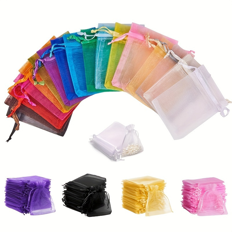 

50-pack Organza Drawstring Gift Bags - 4x6 Inch Polyester Pouches For Jewelry, Party Favors, Wedding, Birthday, Christmas & New Year Presents - Ideal For Holiday Gifts & Keepsakes