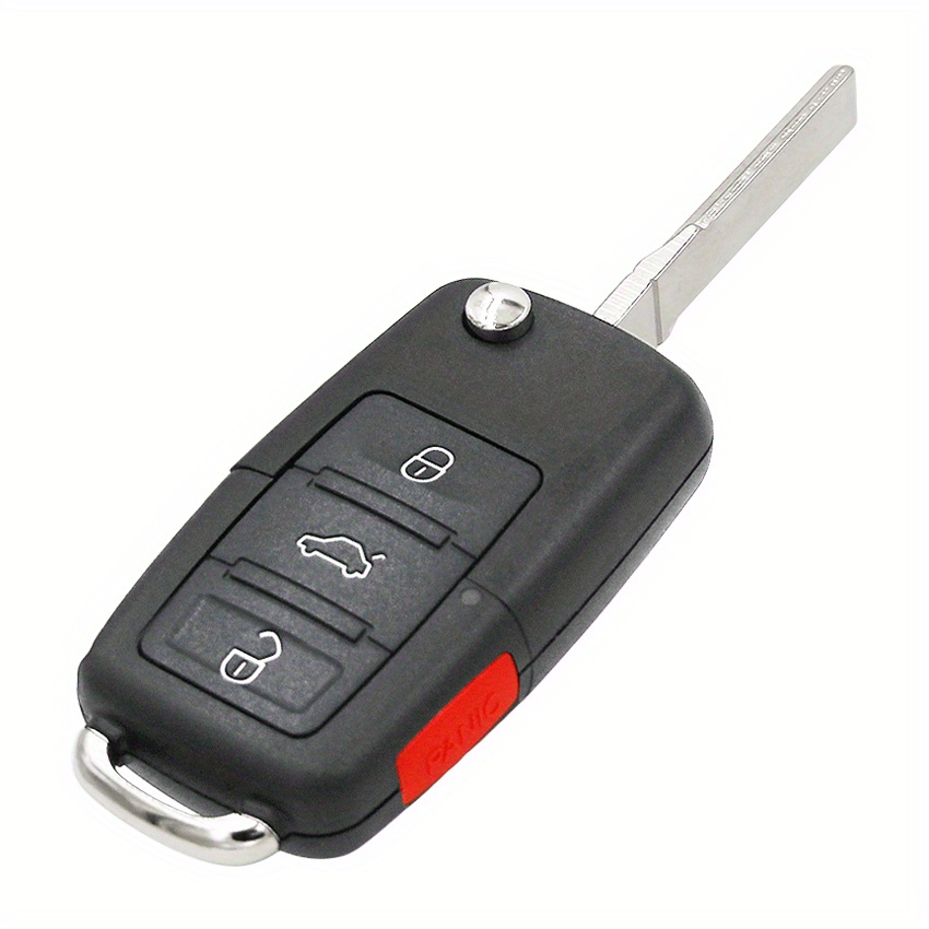 3+1/4 Buttons Remote Key Shell Case For Vw For For For Jetta For For For Golf With Uncut Hu66 With Battery Holder