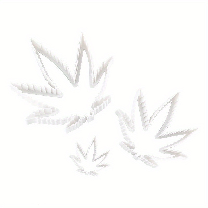3pcs Plastic Maple Leaf Cookie Cutter Set – Pastry, , And Fondant Baking Mold Tools