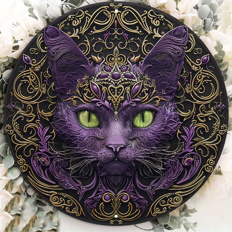 

Paisley Cat Art 8x8" Aluminum Sign - Uv & Scratch Resistant, Easy-hang Decor For Indoors & Outdoors