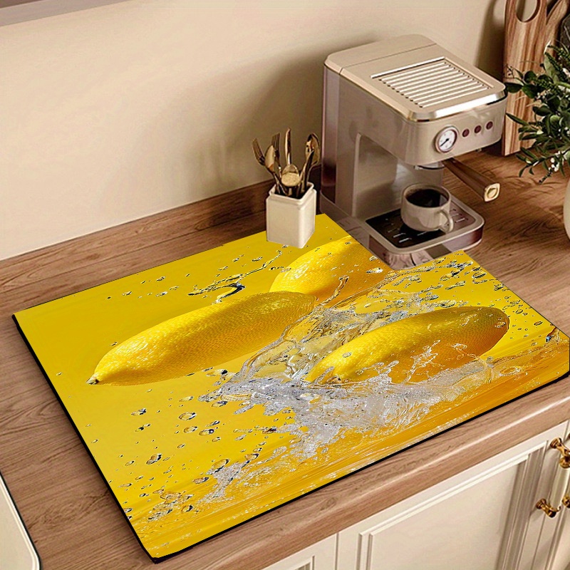 1pc lemon pattern washing machine mat absorbent mat kitchen Temu