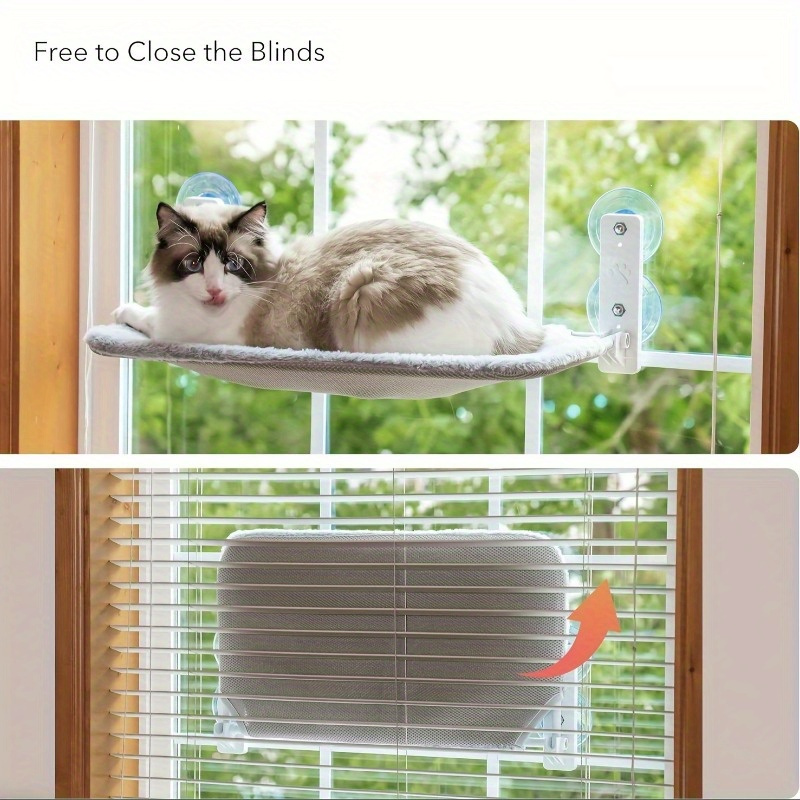 

Space-saving Foldable Cat Window Perch With Strong Suction Cups - Steel Frame, Reversible Mat, Easy Assembly - Ideal For Indoor Cats Cat Window Perch For Indoor Cats Window Cat Perch