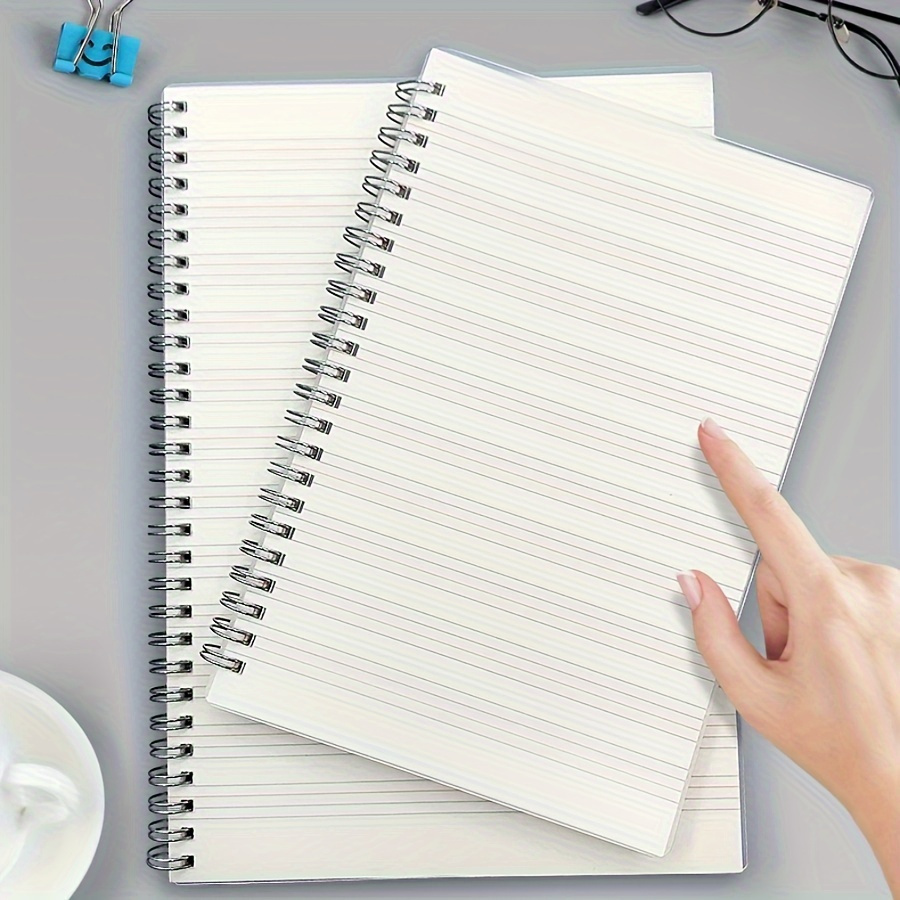 

1pc Minimalist A5 Spiral Notebook With Transparent Cover - 80/160 Pages, Side-, College Students, White Lined Paper, 57.48x82.68 Inches