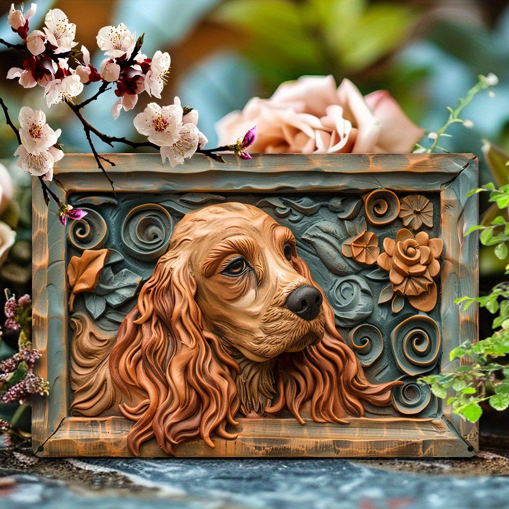 

English Embossed Metal Tin Sign Wall Art - 1pc, 8x12 Inches, Aluminum Decorative Plaque For Home, Garden, Outdoor & Indoor Decor, Unique Gift For Dog Lovers