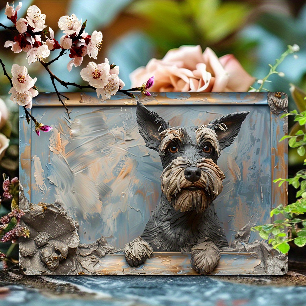 

Schnauzer 3d Effect Aluminum Wall Art, 1pc 8x12 Inch Vintage Style Metal Sign For Home, Garden, Gym Decor - Durable Major Material, Ideal Gift For Father's Day And Friends