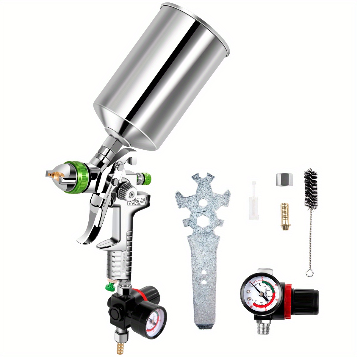 

Safstar 2.5mm Hvlp Gravity Feed Spray Gun Kit W/regulator Auto Paint Primer Metal Flake