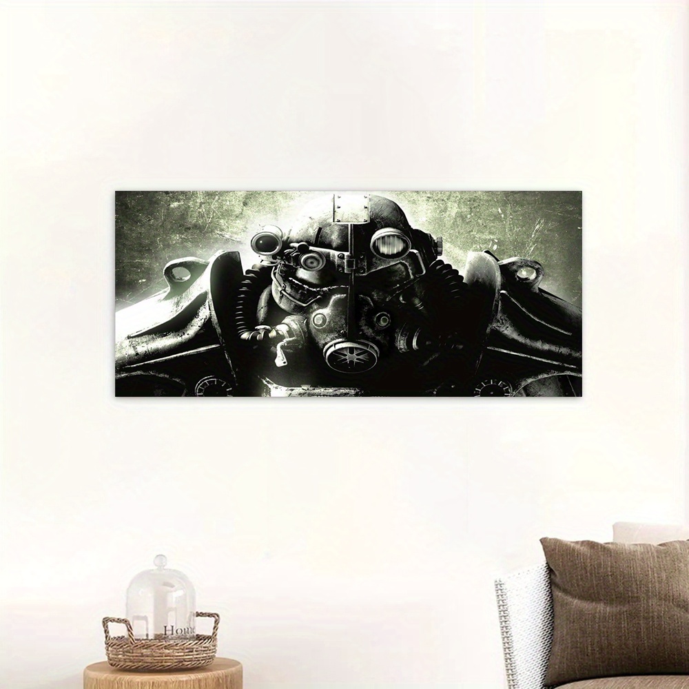 Retro Sci Fi Helmet Canvas Art Print Frameless Art Deco Style Wall ...