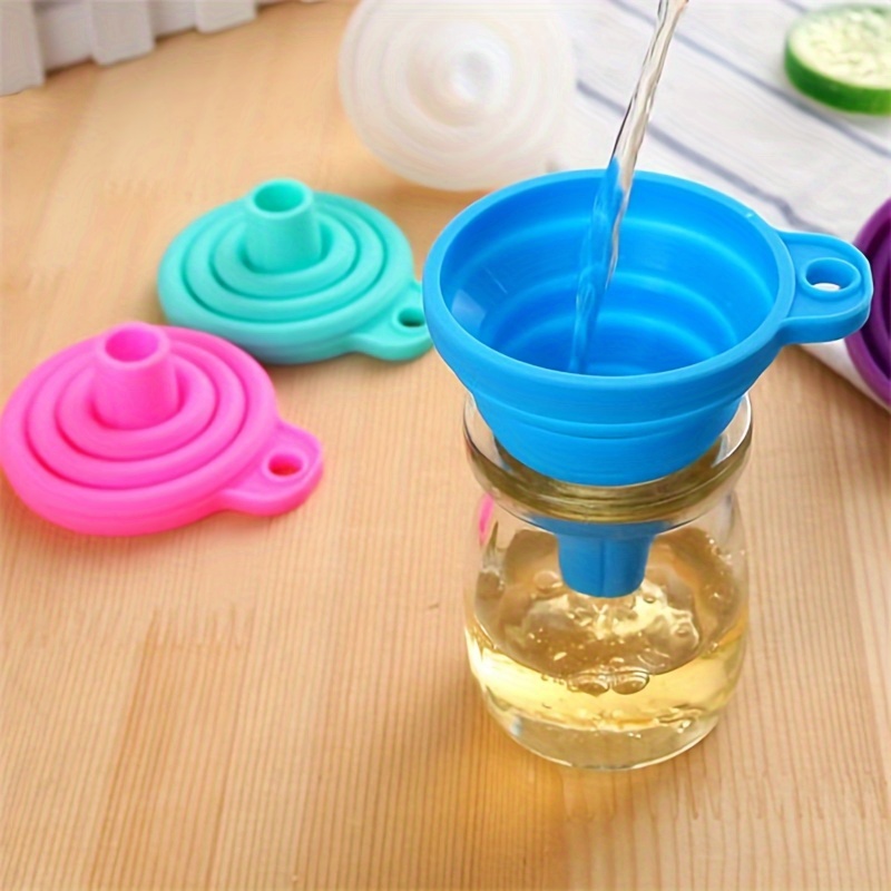 

Versatile Silicone Funnel - Collapsible, Multi-size For Kitchen Use With Oil & Honey