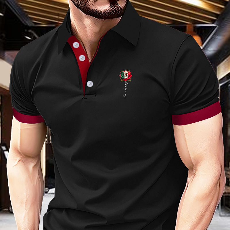 

Cinco De Mayo Logo Print Men's Short Sleeve Golf Shirt, Business Casual Comfy Top For Summer