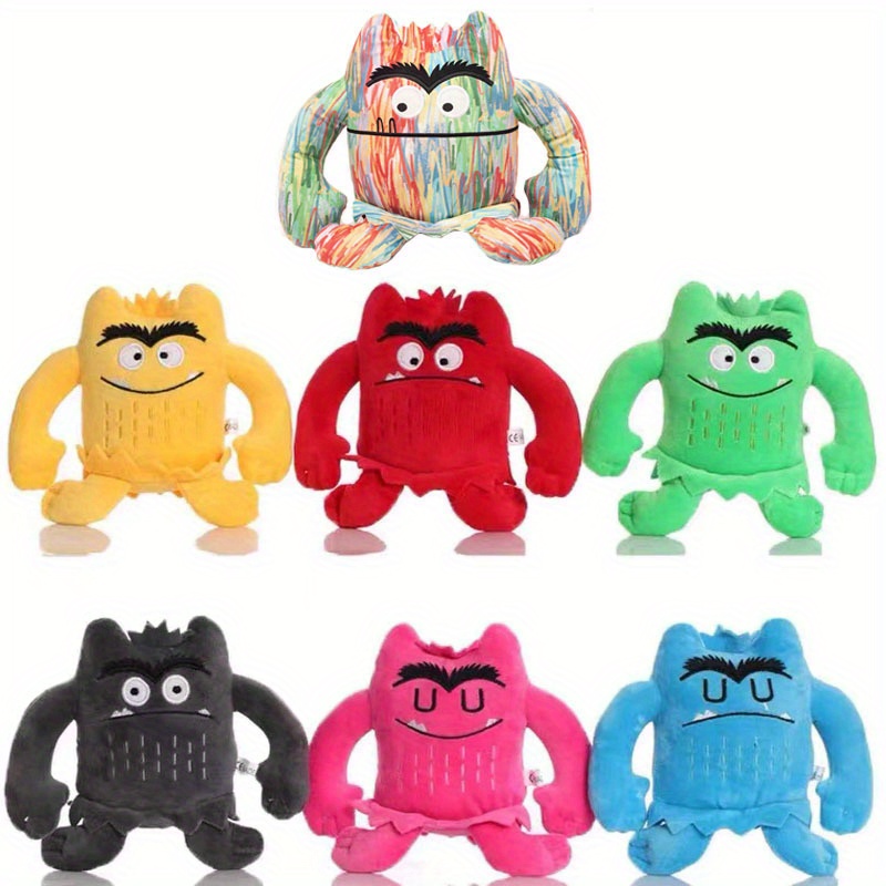 

7 Pcs Hot Selling Cartoon The Color Monster Funny My Emotional Expression Small Monster Doll - Cotton Material, Suitable For Ages 0-3