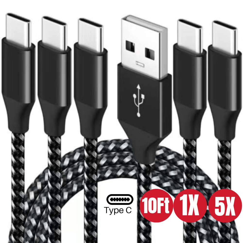 

5pcs 10ft Usbc Fast Charger Cable Lot Android Type C Charging Cord