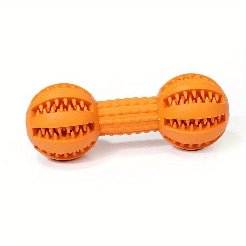 1pc Dog Durable Chew Toy, Dumbbell Shaped Dog Interactive Play Toy, Teeth Cleaning Training Toy Pet Supplies