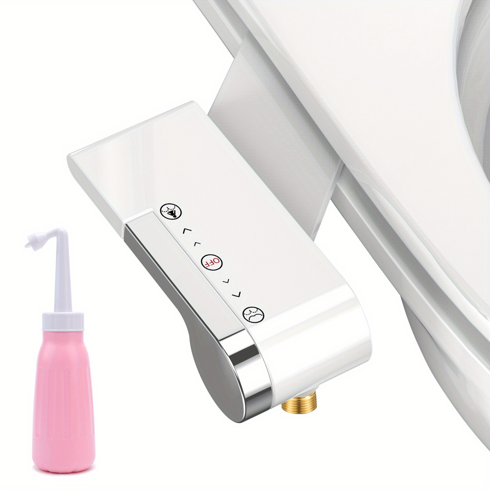 Image of Bidet For Toilet, Non-electric Bidet Toilet Attachment With Retractable Self-cleaning Double Nozzles, Adjustable Pressure For Switch For Cold Water (bidet Insert For Toilet, Silvery)