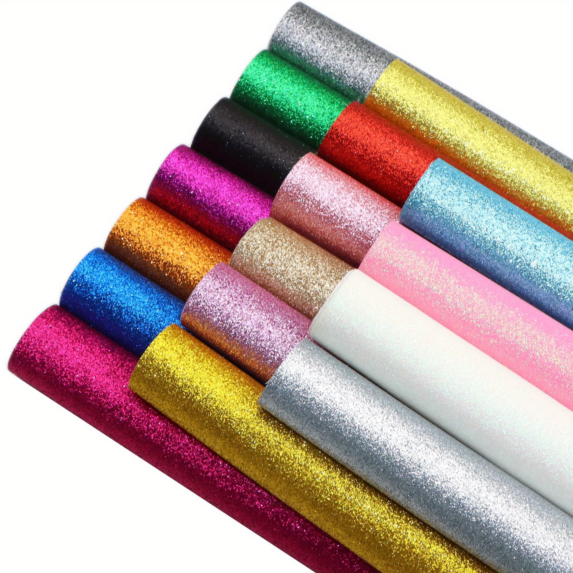 

1roll Large Size Shimmer Fine Glitter Faux Leather Sheets Plain Solid Color Synthetic Leather Fabric Roll 11.81x55.12inch For Diy Handmade Crafts Earrings Hair Bows Handbags Pouches Decorations