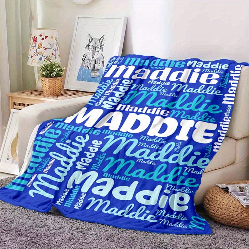 

Personalized Soft Plush Custom Name Blanket - Perfect For Sofa, Bedroom Decor & Travel - Hypoallergenic Polyester With Hd Printing