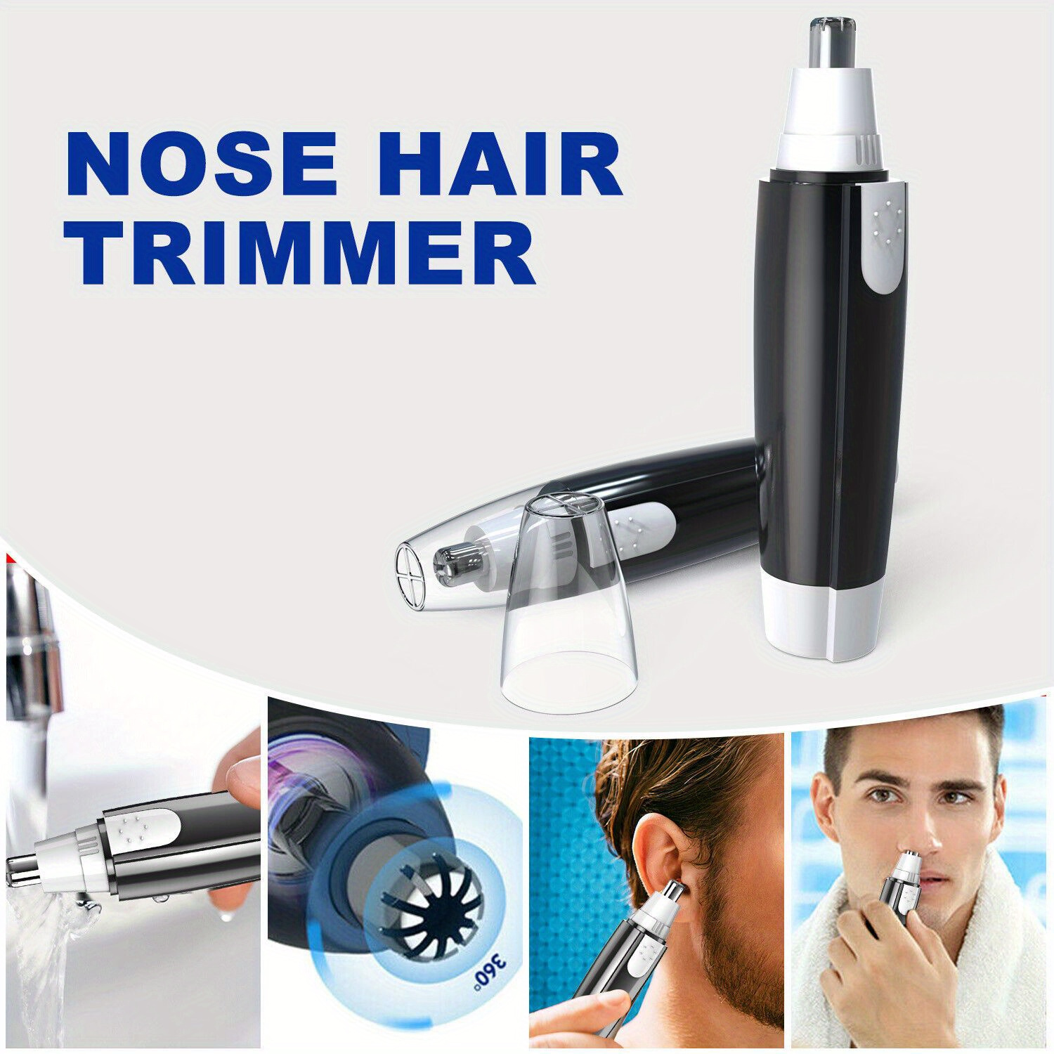 electric nose hair trimmer - cordless personal grooming tool with sharp blades, compact & portable design for nose, eyebrows, upper lip, chin - women s facial hair shaver (aa battery not included) - travel-friendly hair removal device, eyebrow shaping,  ,  ,   Product details 1