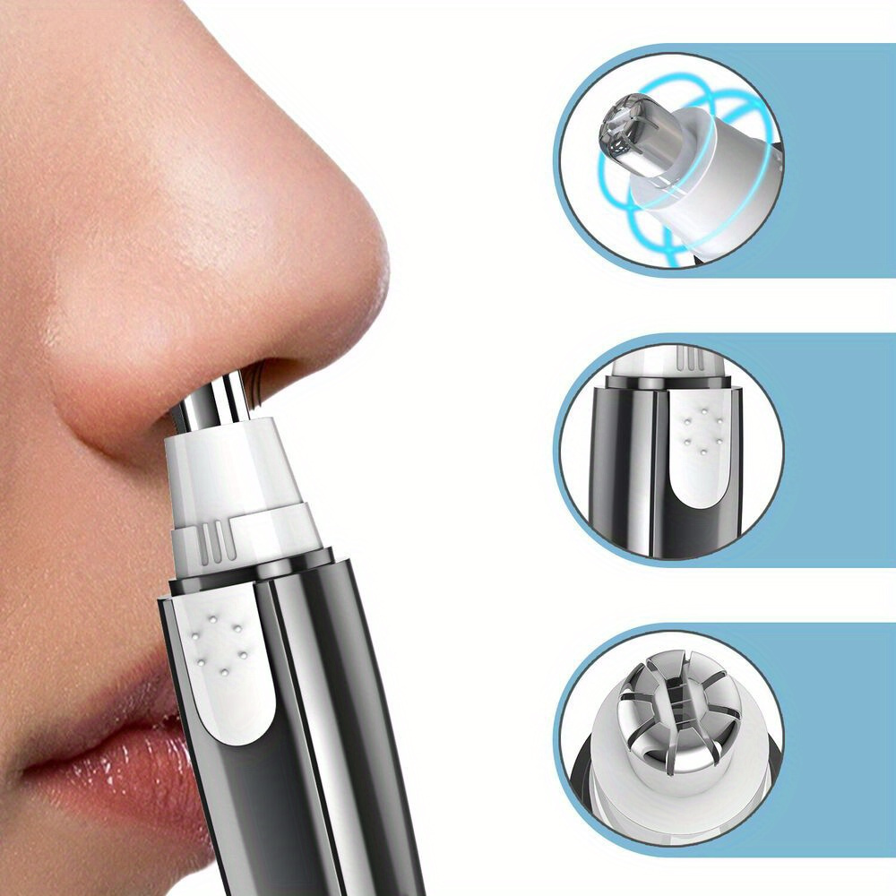 electric nose hair trimmer - cordless personal grooming tool with sharp blades, compact & portable design for nose, eyebrows, upper lip, chin - women s facial hair shaver (aa battery not included) - travel-friendly hair removal device, eyebrow shaping,  ,  ,   Product details 6