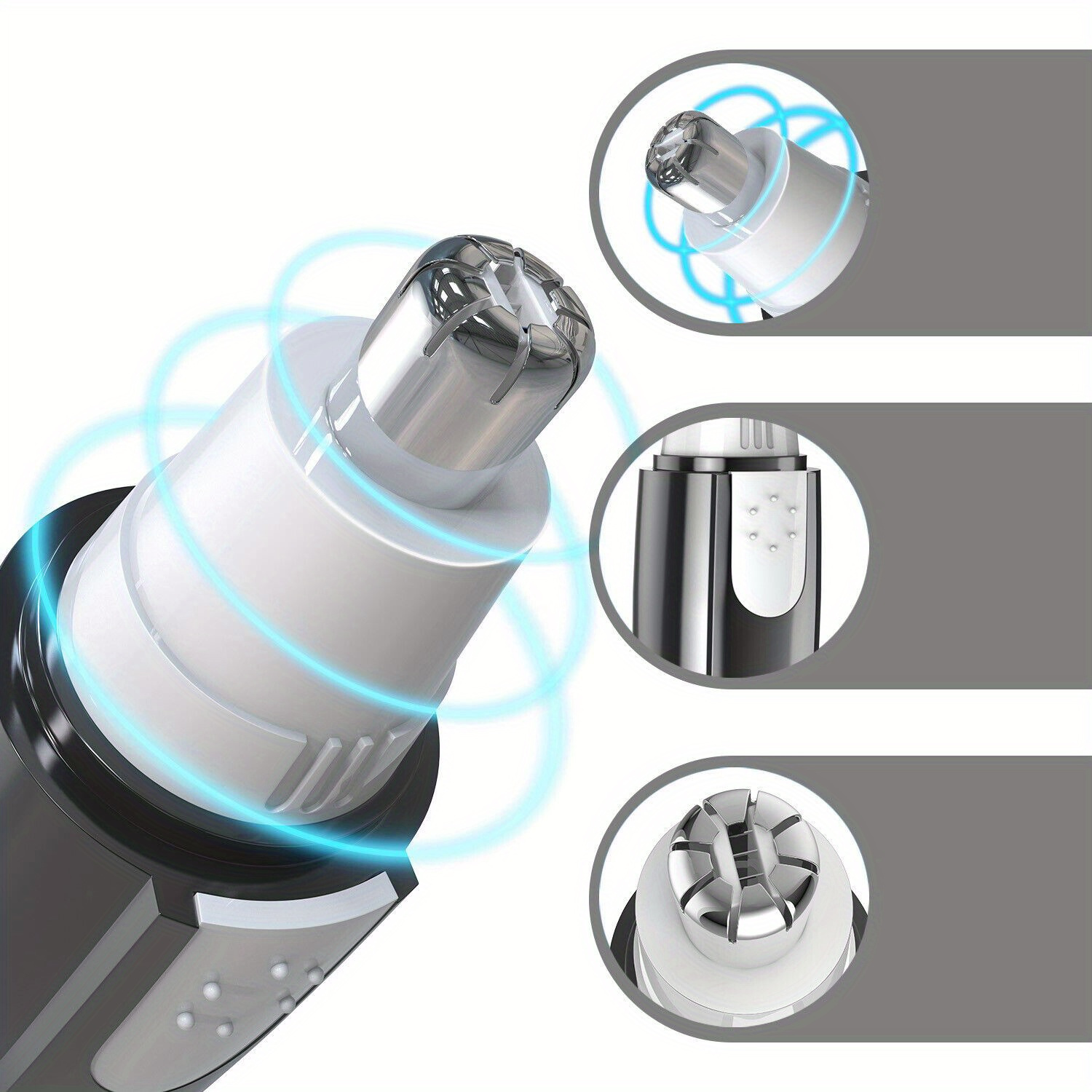 electric nose hair trimmer - cordless personal grooming tool with sharp blades, compact & portable design for nose, eyebrows, upper lip, chin - women s facial hair shaver (aa battery not included) - travel-friendly hair removal device, eyebrow shaping,  ,  ,   Product details 8