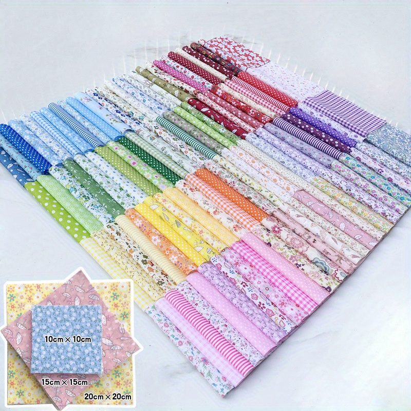 

100pcs Cotton Floral Fabric Scraps Are Used For Patchwork Diy Handcraft Materials For Making Doll Clothes.