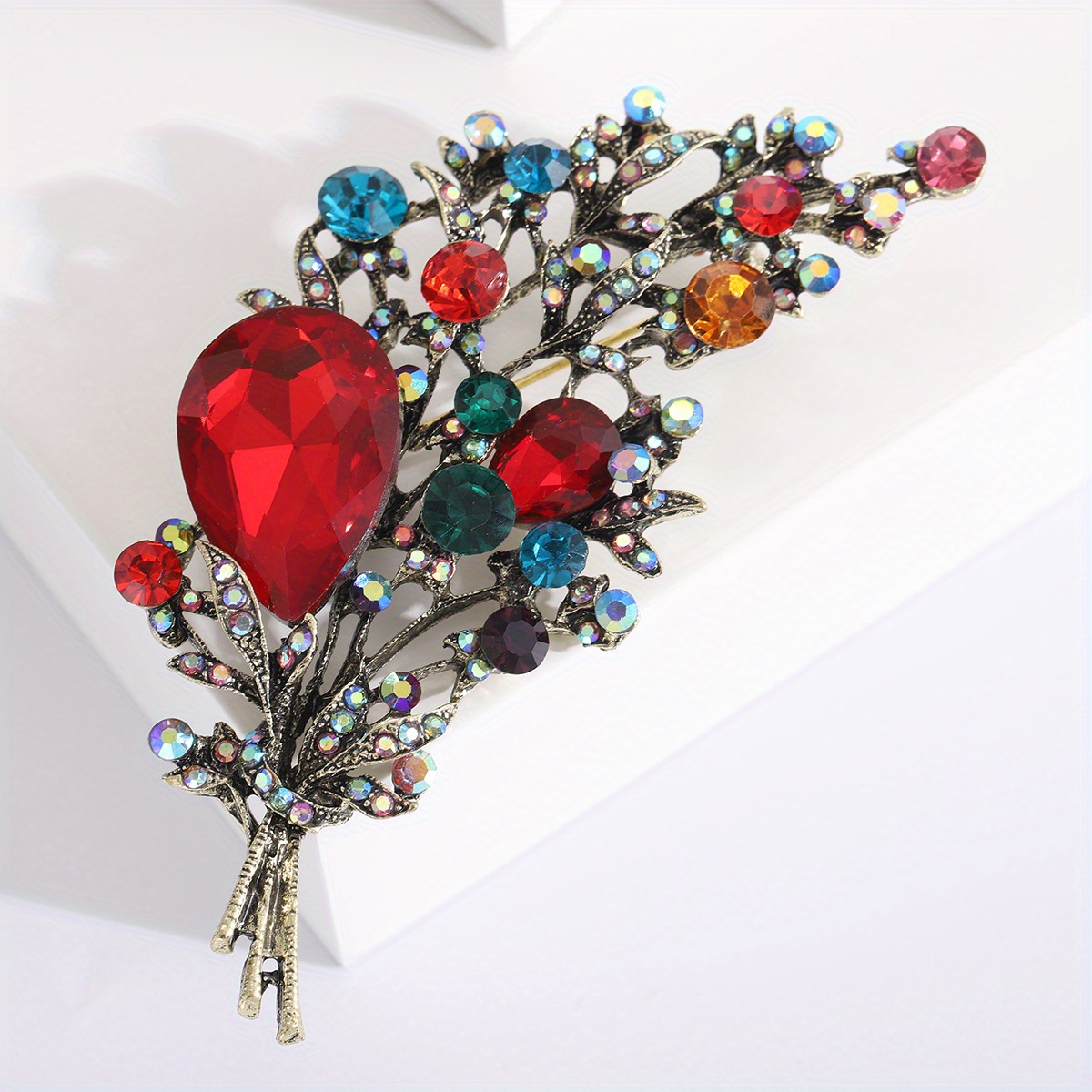     crystal leaves gorgeous brooch pin for women men high end   exquisite badges accessories details 5