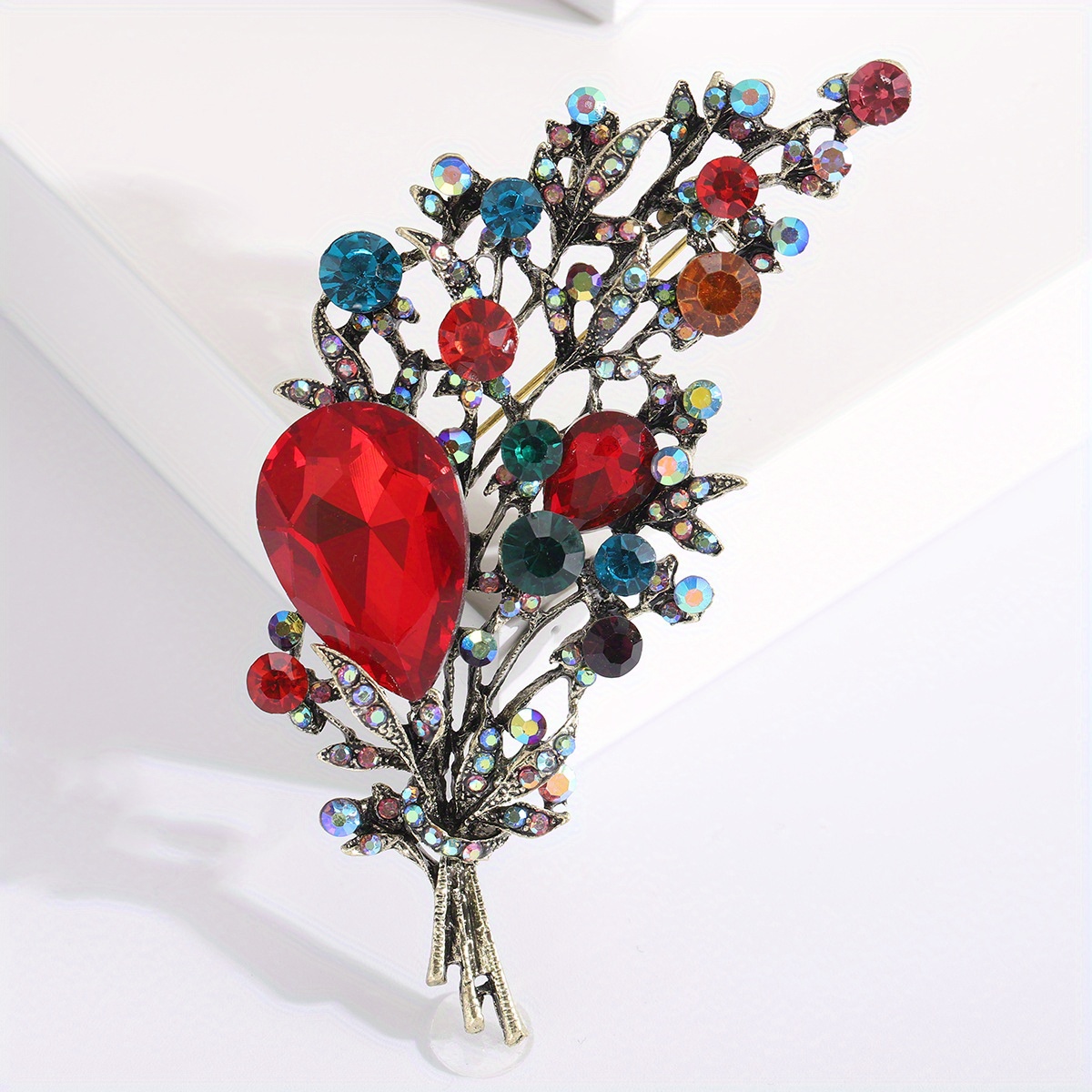     crystal leaves gorgeous brooch pin for women men high end   exquisite badges accessories details 6