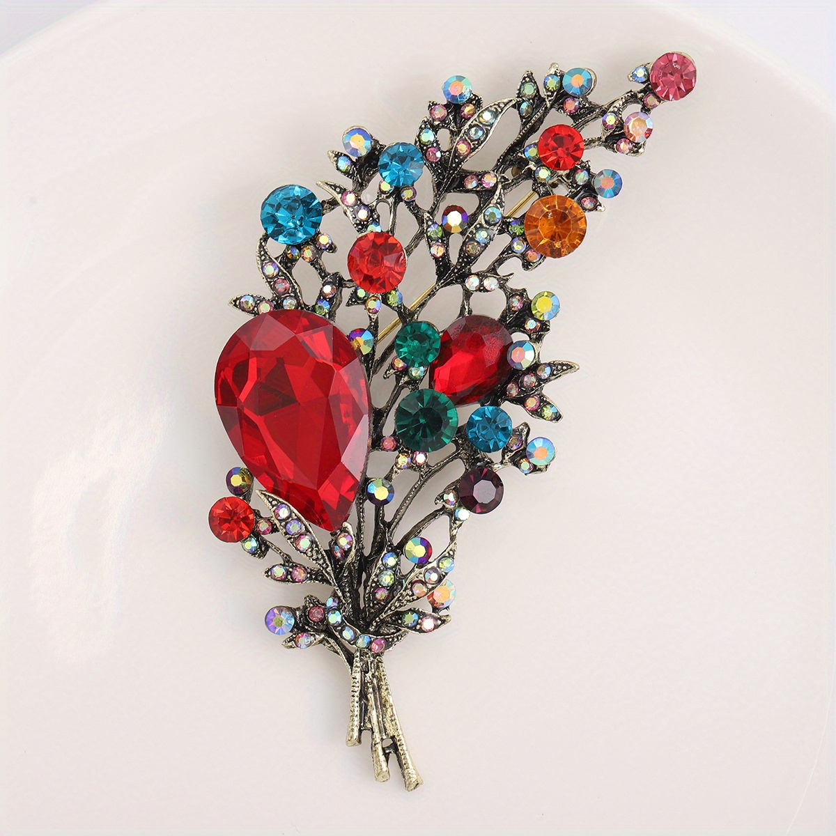     crystal leaves gorgeous brooch pin for women men high end   exquisite badges accessories details 7