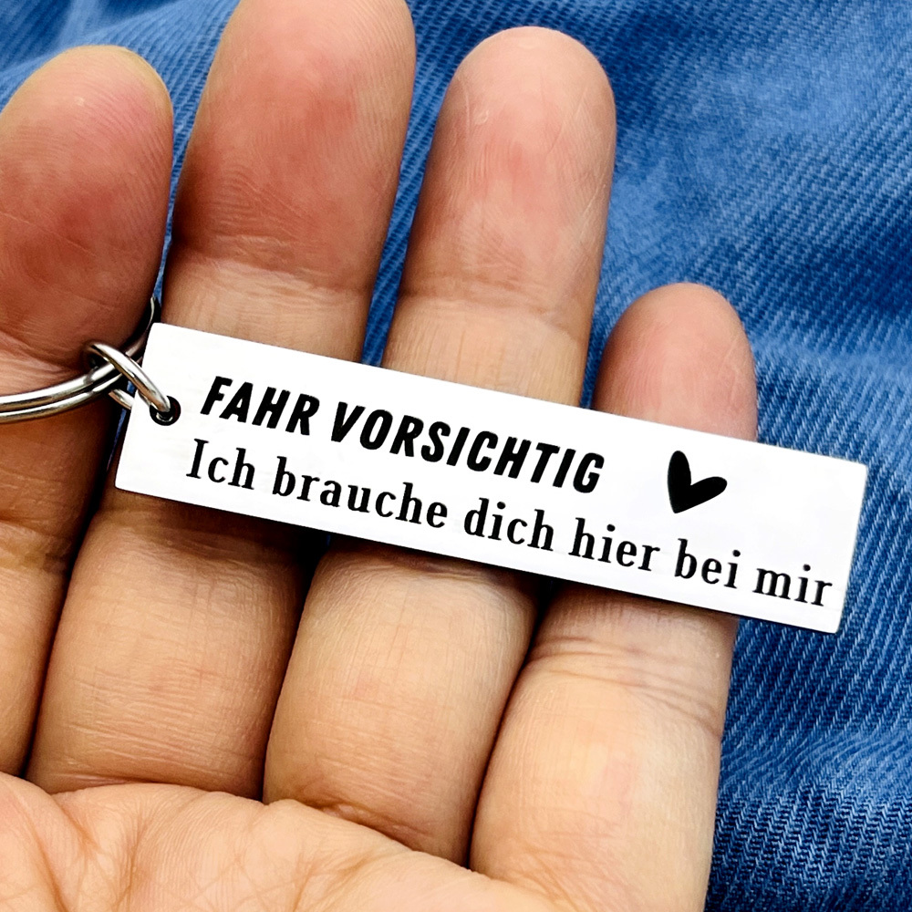 Drive Safe Keychain - "i Love You" Dad Boyfriend Gift For Valentine's Day, 304 Stainless Steel, Round, Decorative Ring With , Ideal For Women And Men, Valentine's Day Gift| Design|durable Keychain