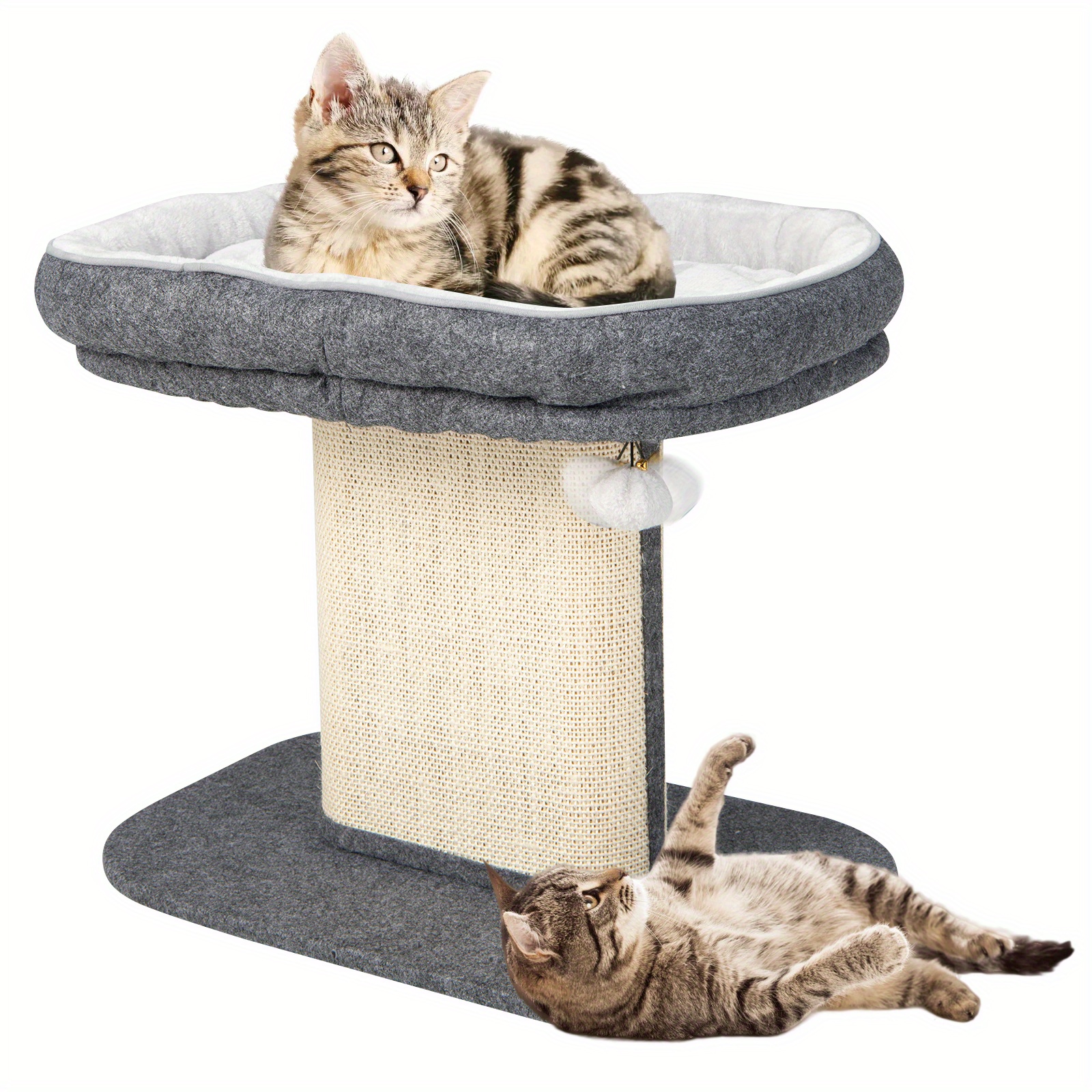 

Lifezeal Modern Cat Tree Tower Cat Activity Tower W/ Large Plush Perch Grey