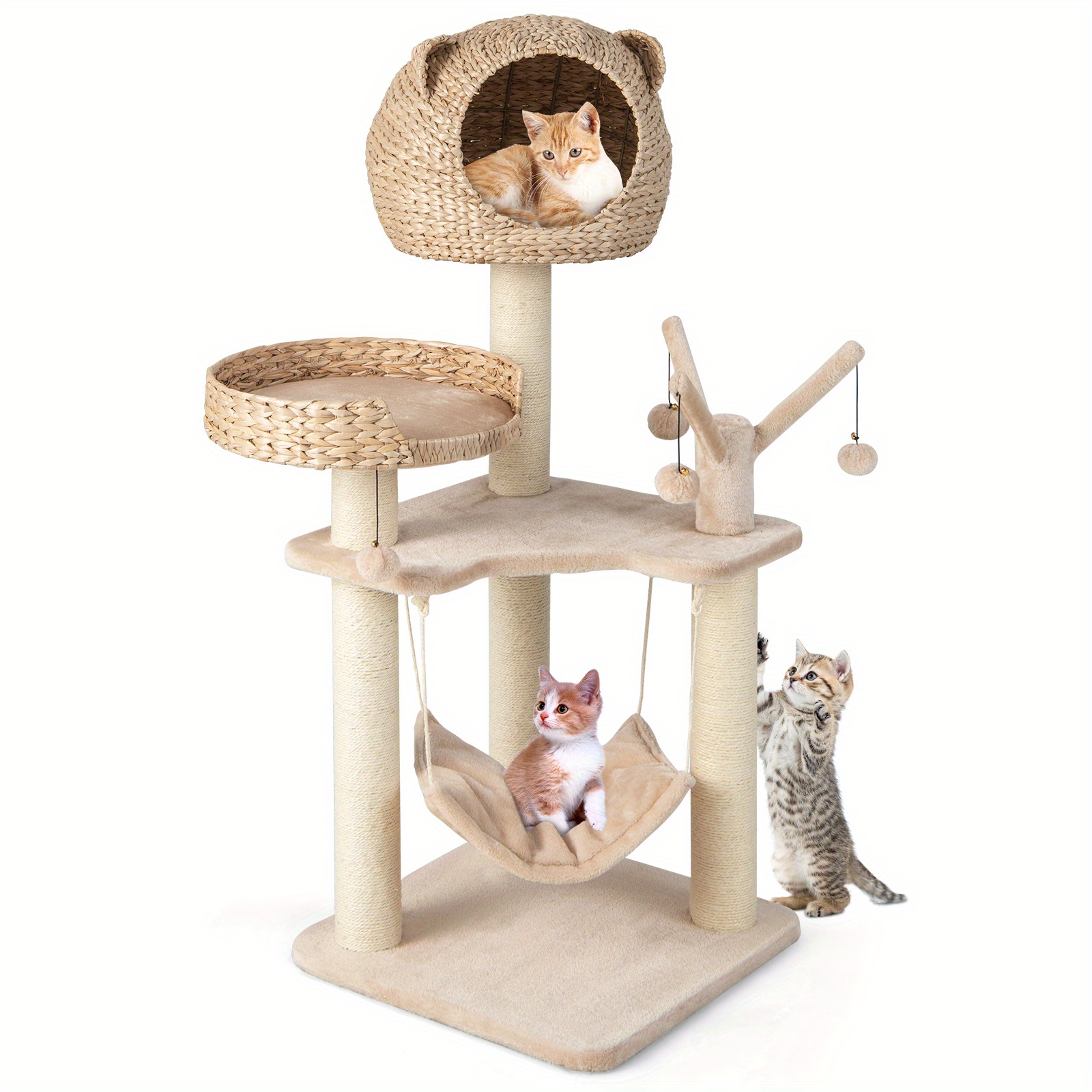 

Lifezeal 48" Tall Cat Tree Tower Multi-level Play Activity Center W/condo Hammock Cushion