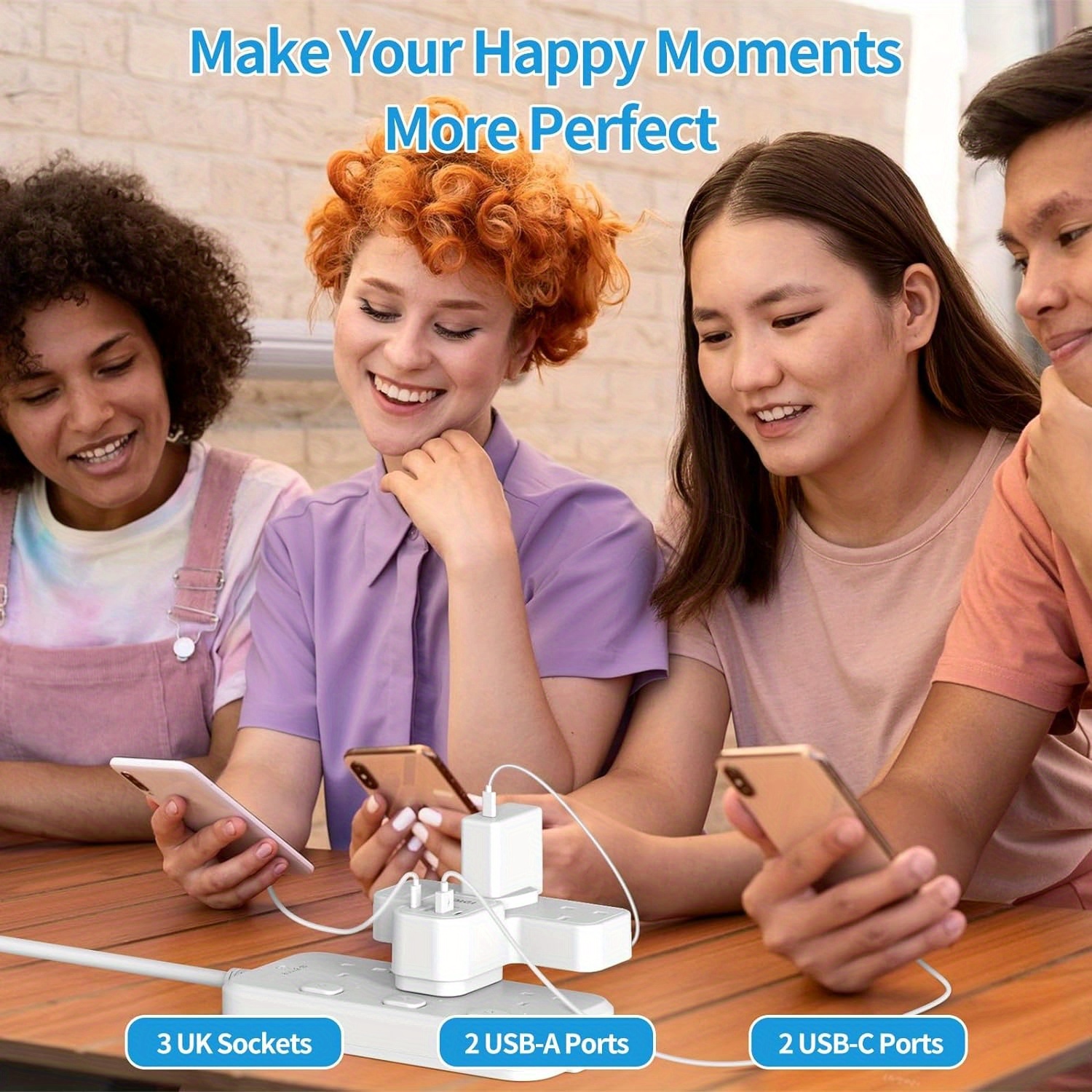 Multi Plug Adapter with 3 UK Sockets for Multiple Devices