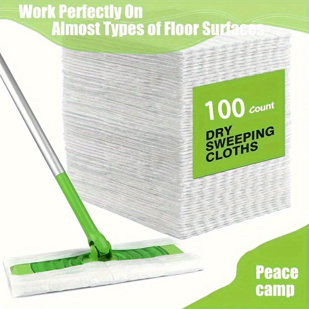 

100 Count Dry Sweeping Cloths: Electrostatic Dust Removal Paper, Disposable Dust-free Paper Cloth, Wet And Dry Use, Suitable For Living Room, Bedroom, Bathroom, Kitchen, And Floor Cleaning