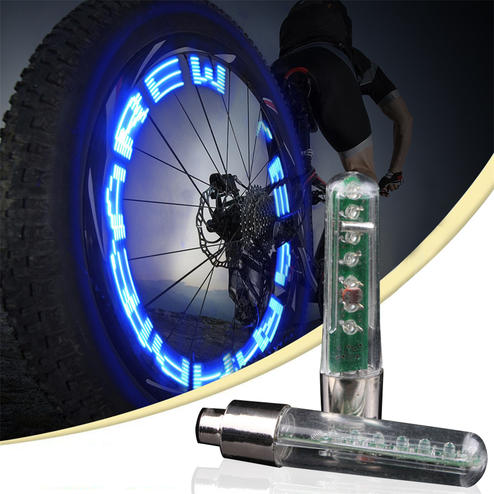 

Outdoor Cycling Led Bike Spoke Light, Wheel Tire Nozzle Valve Lamp, Waterproof Bicycle Motion Sensor Warning Light, Night Riding Lighting Accessories (with Battery)
