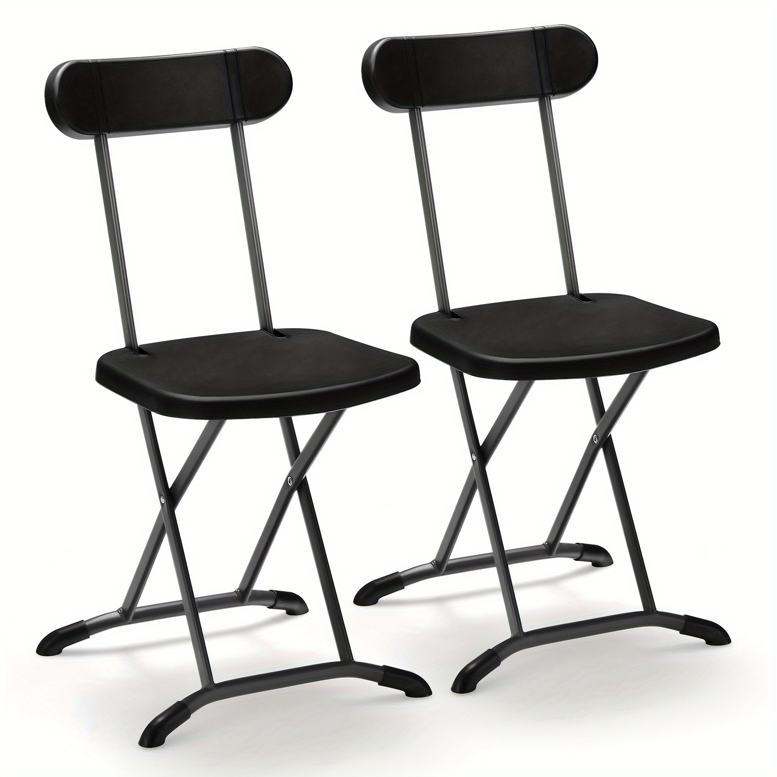 

Lifezeal 2-pack Folding Chair W/ Metal Curved Feet Wide Seat & Ergonomic Backrest Black