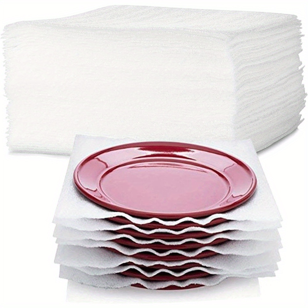 

50/100pcs Foam Wrap Cushion Sheets: Safely Wrap Dishes, Glasses, Plates & Fragile Items For Moving Boxes (white)