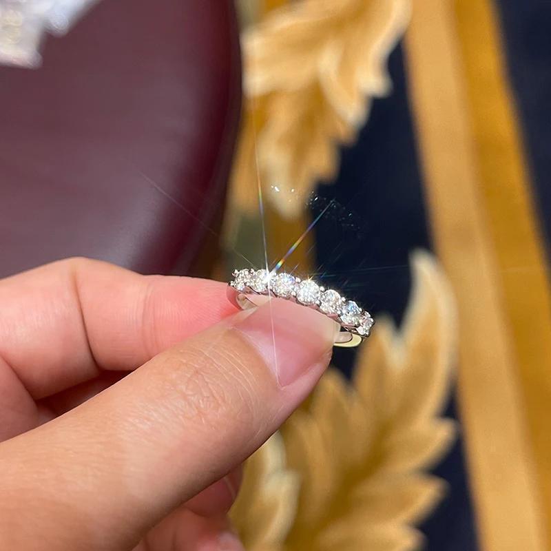 7-Stone Moissanite Promise Ring 0.7ct 925 Silver