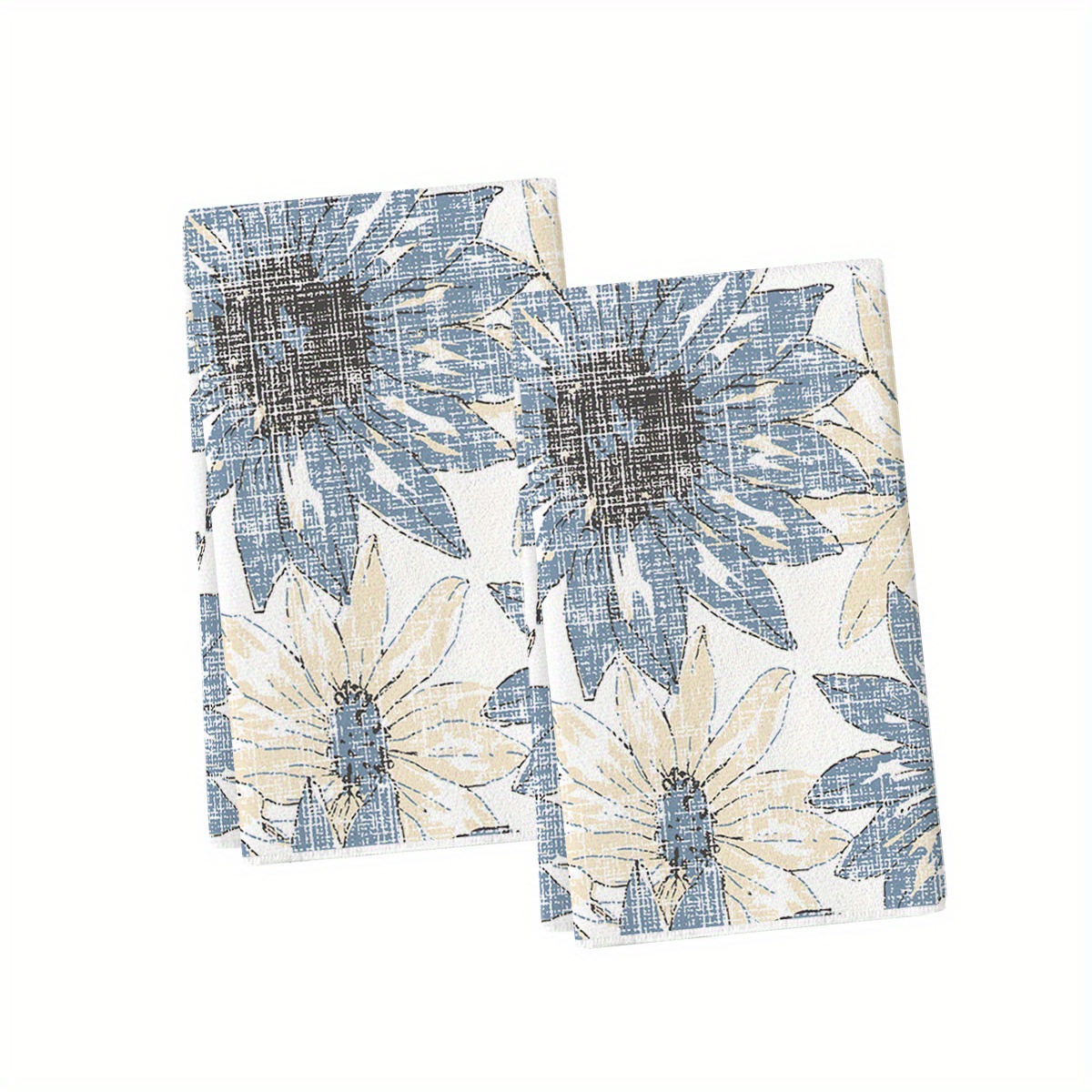 

Sm:)e 2pcs Blue Floral Boho Kitchen Towels Dish Towels, 18x26 Inch Seasonal Spring Decoration Hand Towels Set Of 2