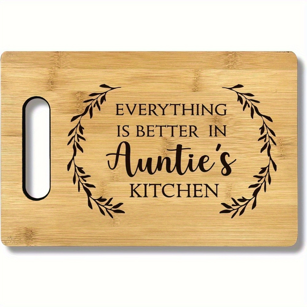 

Aunt Gift - Engraved Bamboo Cutting Board | Perfect Birthday Or Christmas Present From Niece & | Kitchen Decor For Aunts