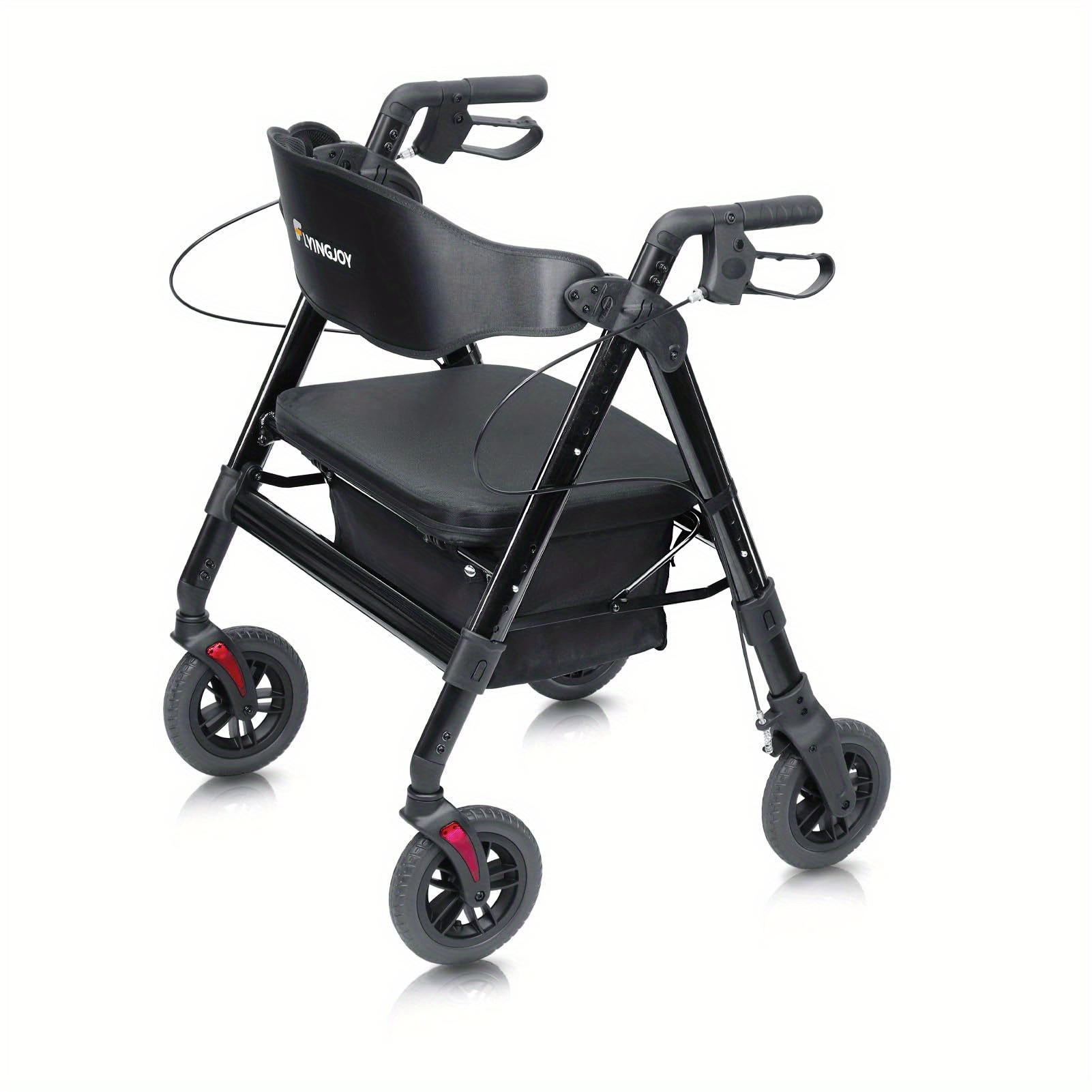 

Heavy Duty Rolling Walker, Shopping Cart, Capacity 450 , 4-wheels Folding Rolling Walker With Extra Spacious Seat, Not For Standard Door 26" Wide