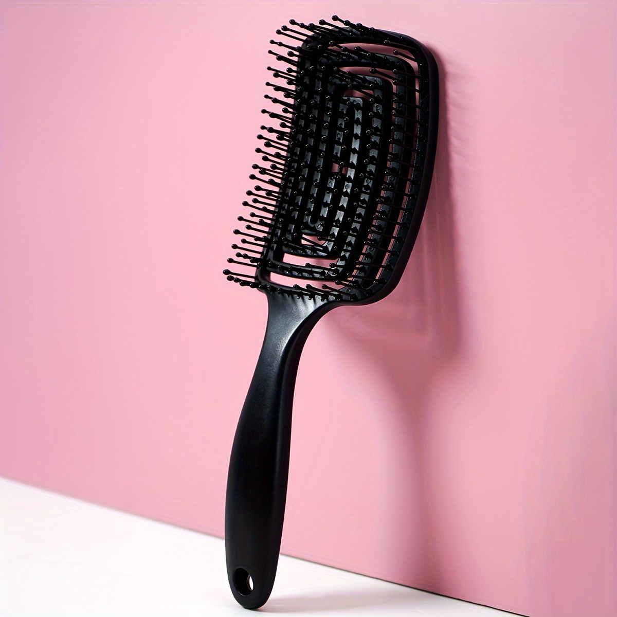 

1pc Detangling Hair Brush Comb For Normal Hair - Abs Plastic Handle, Plastic Bristles, Hollow Out Design For Scalp Massage, Anti-static Hairdressing Styling Tool
